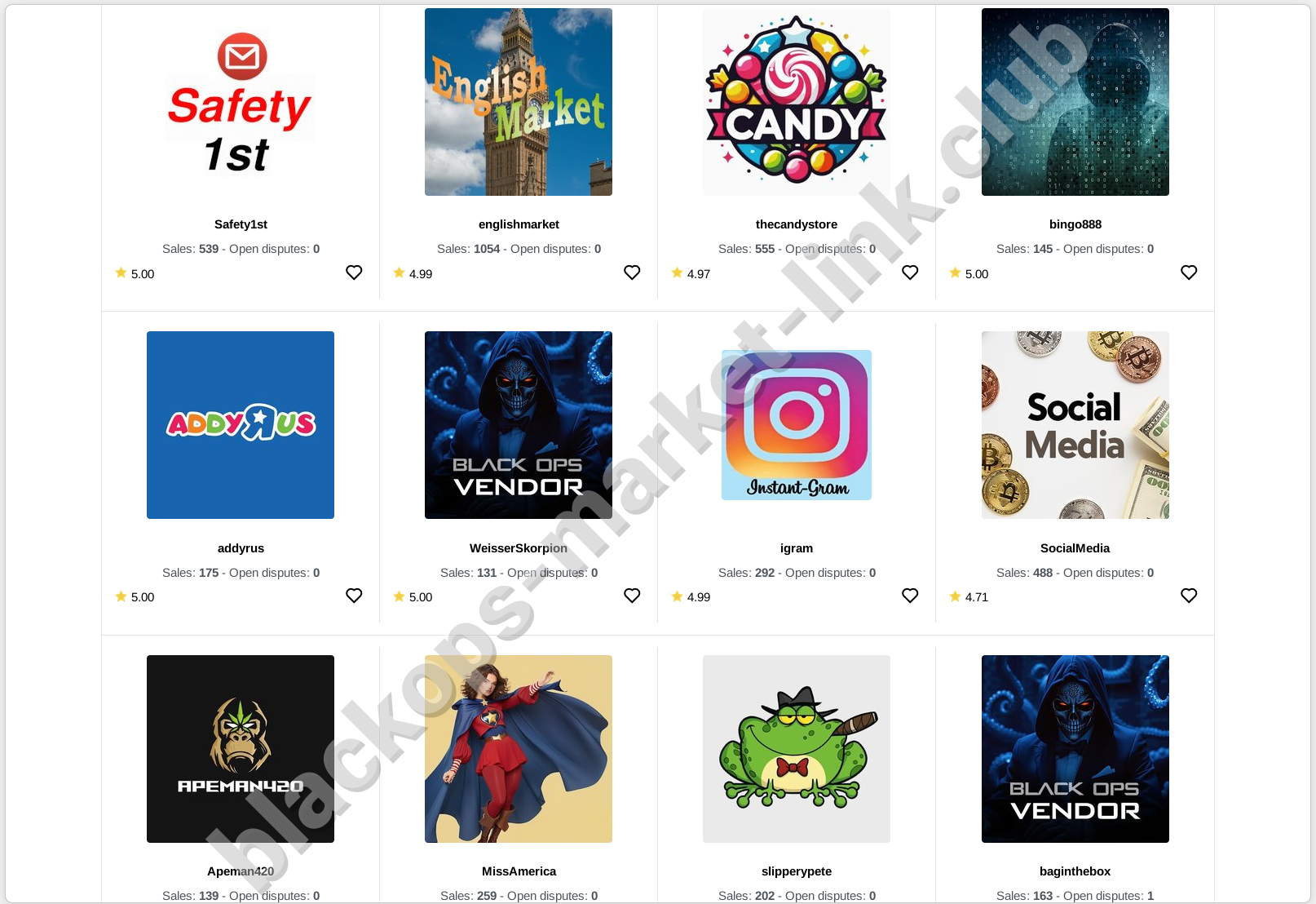 Blackops marketplace product grid and listing view March 2026